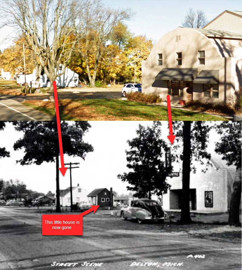 Delton Theatre - Comparison Of Old Photo 